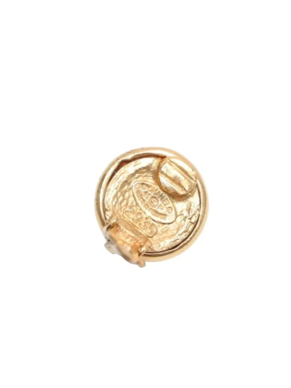 Chanel Vintage CC Logo Earrings 93 Metal Gold